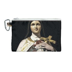 Virgin Mary Sculpture Dark Scene Canvas Cosmetic Bag (medium) by dflcprintsclothing