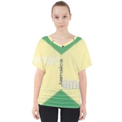 Jamaica, Jamaica  V-neck Dolman Drape Top by Janetaudreywilson