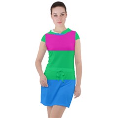 Polysexual Pride Flag Lgbtq Drawstring Hooded Dress by lgbtnation