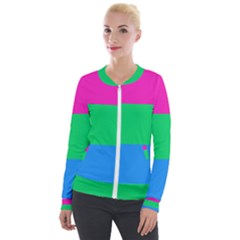 Polysexual Pride Flag Lgbtq Velvet Zip Up Jacket by lgbtnation