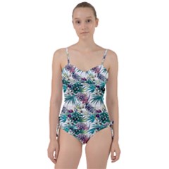 Tropical Flowers Pattern Sweetheart Tankini Set