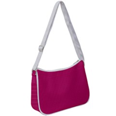 Peacock Pink & White - Zip Up Shoulder Bag by FashionLane