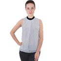 Platinum & Black - Mock Neck Chiffon Sleeveless Top View1