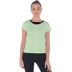 Tea Green & Black - Short Sleeve Sports Top  by FashionLane