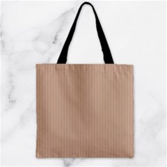 Toasted Almond & Black - Zipper Grocery Tote Bag by FashionLane