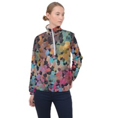 Mosaic Pieces                                                    Women Half Zip Windbreaker