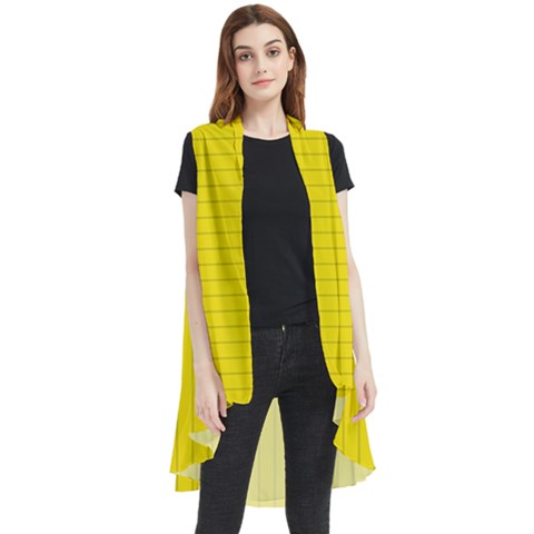 Bumblebee Yellow - Sleeveless Chiffon Waistcoat Shirt by FashionLane