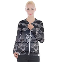 Fractal Jewerly Casual Zip Up Jacket by Sparkle