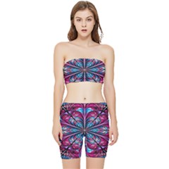 Fractal Flower Stretch Shorts And Tube Top Set by Sparkle