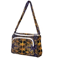 Fractal Flower Front Pocket Crossbody Bag