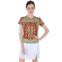 Roses Decorative In The Golden Environment Women s Sports Top by pepitasart