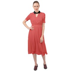 Valentine Red - Keyhole Neckline Chiffon Dress by FashionLane