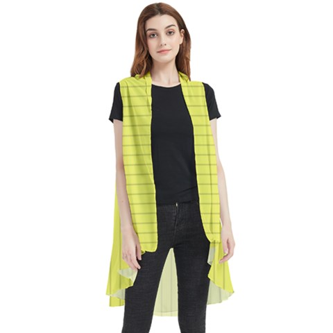 Unmellow Yellow - Sleeveless Chiffon Waistcoat Shirt by FashionLane