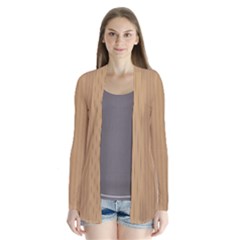 Pale Brown - Drape Collar Cardigan by FashionLane