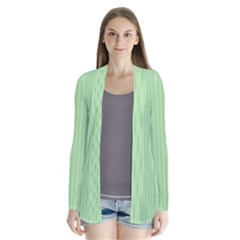 Pale Green - Drape Collar Cardigan by FashionLane