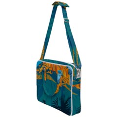 Guadalupe Mountains National Park With El Capitan Peak Texas United States Wpa Poster Art Color Cross Body Office Bag by retrovectors