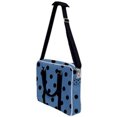 Large Black Polka Dots On Air Force Blue - Cross Body Office Bag by FashionLane