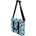 Large Black Polka Dots On Blizzard Blue - Cross Body Office Bag View1