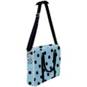 Large Black Polka Dots On Blizzard Blue - Cross Body Office Bag View2