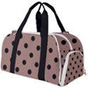 Large Black Polka Dots On Burnished Brown - Burner Gym Duffel Bag View1