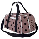 Large Black Polka Dots On Burnished Brown - Burner Gym Duffel Bag View2