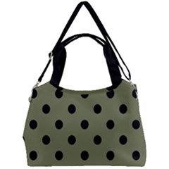 Large Black Polka Dots On Calliste Green - Double Compartment Shoulder Bag by FashionLane