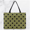 Large Black Polka Dots On Woodbine Green - Zipper Medium Tote Bag View1