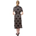 Large Black Polka Dots On Ash Grey - Keyhole Neckline Chiffon Dress View2