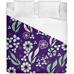 Floral Blue Pattern  Duvet Cover (california King Size) by MintanArt