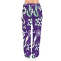 Floral blue pattern  Women velvet Drawstring Pants View2