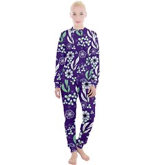 Floral Blue Pattern  Women s Lounge Set