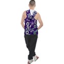 Floral blue pattern  Men s Sleeveless Hoodie View2