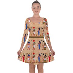 Tribal Love Quarter Sleeve Skater Dress