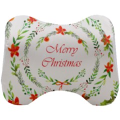 Merry Christmas Head Support Cushion by designsbymallika