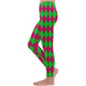 redgreenxmasdiomandssmall Kids  Lightweight Velour Leggings View2