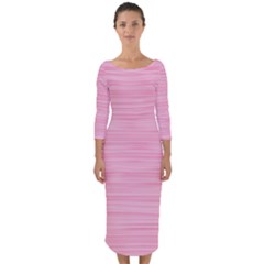 Pink Knitting Quarter Sleeve Midi Bodycon Dress by goljakoff