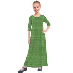 Green Knitting Kids  Quarter Sleeve Maxi Dress by goljakoff