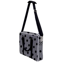 Large Black Polka Dots On Just Grey - Cross Body Office Bag by FashionLane