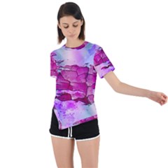 Background Crack Art Abstract Asymmetrical Short Sleeve Sports Tee by Mariart