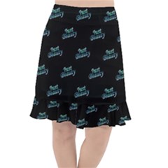 Just Beauty Words Motif Print Pattern Fishtail Chiffon Skirt by dflcprintsclothing