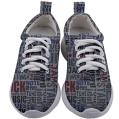 Dark Denim With Letters Kids Athletic Shoes by ArtsyWishy