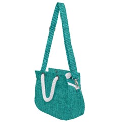 Green Denim Rope Handles Shoulder Strap Bag by ArtsyWishy