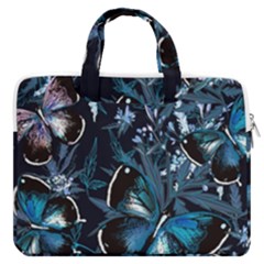 Beautiful Blue Butterflies  Double Pocket Laptop Bag by ArtsyWishy