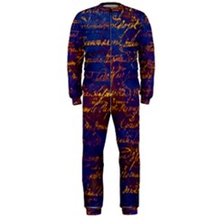 Majestic Purple And Gold Design Onepiece Jumpsuit (men)  by ArtsyWishy