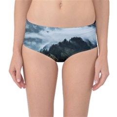 Mountain Landscape Mid-waist Bikini Bottoms