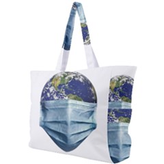 Earth With Face Mask Pandemic Concept Simple Shoulder Bag by dflcprintsclothing