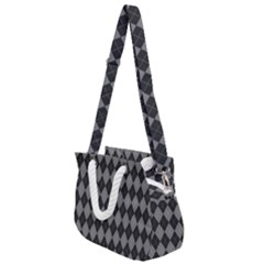 Black Diamonds Rope Handles Shoulder Strap Bag by ArtsyWishy