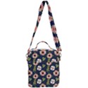 Flower White Grey Pattern Floral Crossbody Day Bag View3