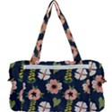 Flower White Grey Pattern Floral Multi Function Bag View2