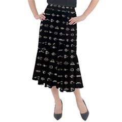 Electrical Symbols Callgraphy Short Run Inverted Midi Mermaid Skirt by WetdryvacsLair